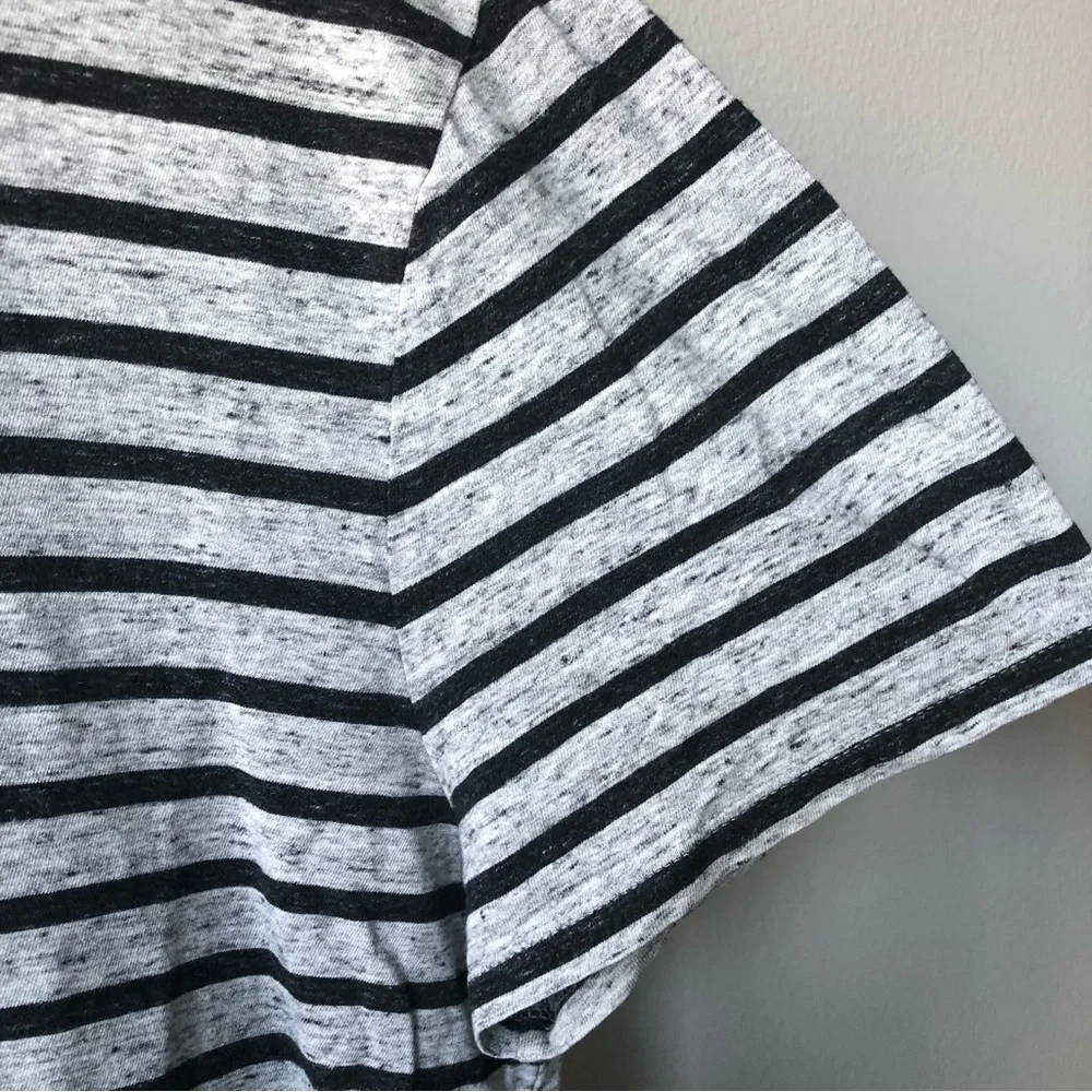 3/$25 BANANA REPUBLIC Men’s Striped 100% Cotton Soft Wash Gray Short Sleeve Tee